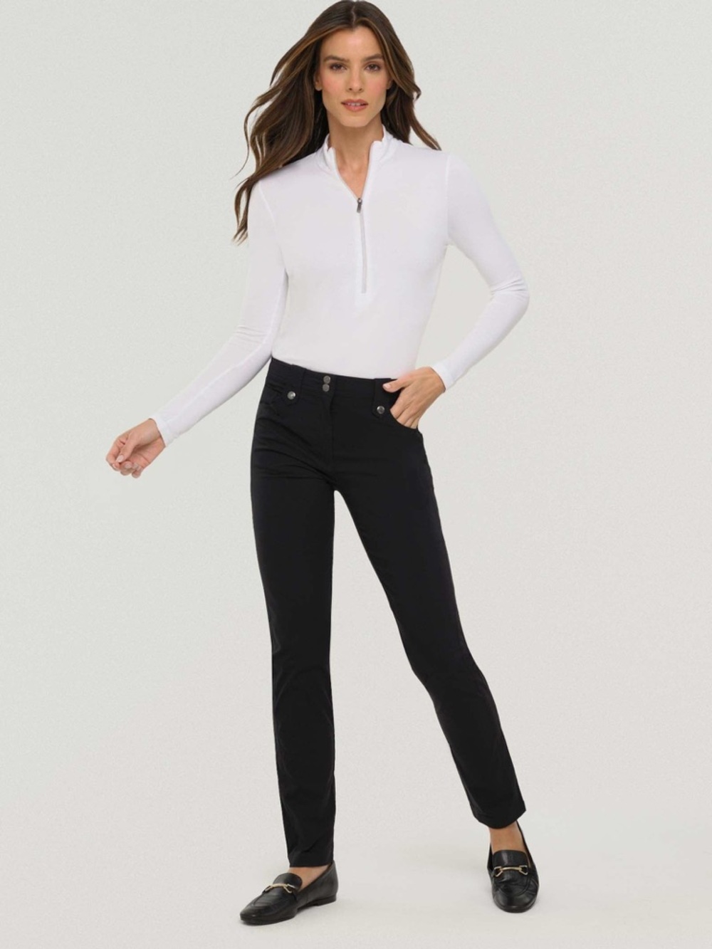 Anatomie Skyler Black Straight-Leg Travel Pants